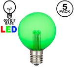 5 Pack Green LED G50 Globe Bulbs