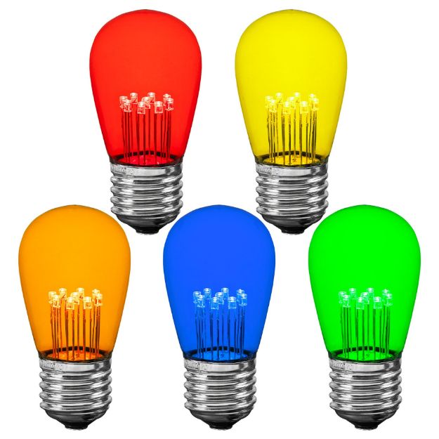 Assorted multi Color LED S14 Bulbs with 9 LED's - Novelty Lights ...