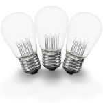 Pure White S14 LED Medium Base e26 Bulbs w/ 9 LEDs - 25pk