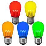 5 Pack Multi S14 LED Medium Base e26 Bulbs w/ 9 LEDs