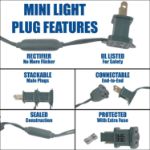 Blue 100 LED C6 Strawberry Mini Lights Commercial Grade Green Wire