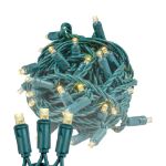Commercial Grade Wide Angle 50 LED Warm White 17' Long on Green Wire
