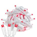 Commercial Grade Wide Angle 50 LED Red 25' Long White Wire