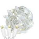 Commercial Grade Wide Angle 50 LED Warm White 25' Long White Wire