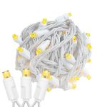 Commercial Grade Wide Angle 50 LED Yellow 25' Long White Wire
