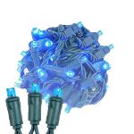 Commercial Grade Wide Angle 50 LED Blue 25' Long on Green Wire