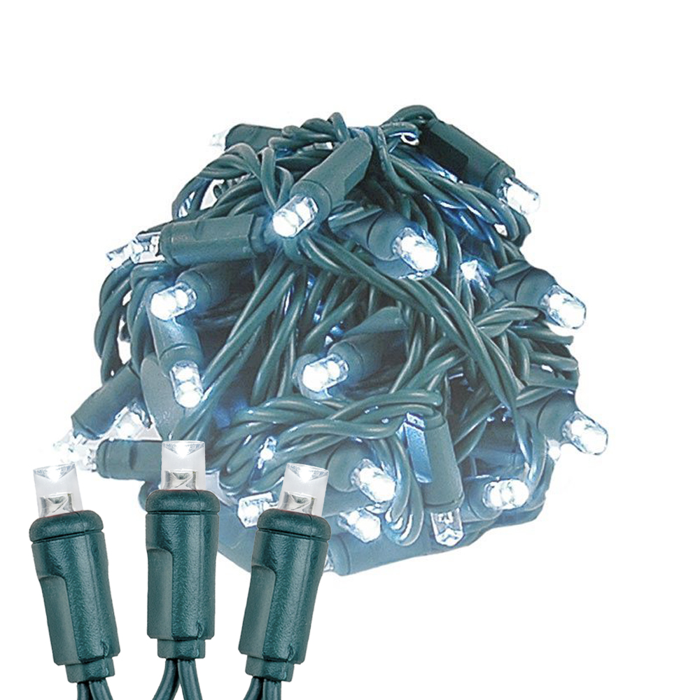 50 Light True Twinkle LED Christmas Mini Light, Warm White, Green Wire, 25’ Long