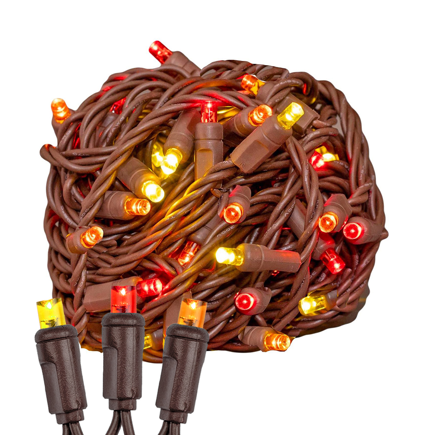 100 Light LED Christmas Mini Light Set, Patio Light, Warm White, Brown Wire, 34’ - Bild 37 von 39