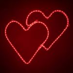 28" Double Heart LED Rope Light Motif
