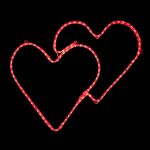 28" Double Heart LED Rope Light Motif
