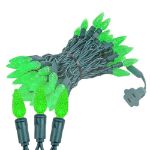 Green 70 LED C6 Strawberry Mini Lights Commercial Grade on Green Wire