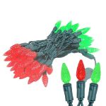 Red and Green 70 LED C6 Strawberry Mini Lights Commercial Grade Green Wire