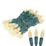 Warm White 70 LED C6 Strawberry Mini Lights Commercial Grade on Green Wire