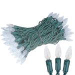 Pure White 100 LED C6 Strawberry Mini Lights Commercial Grade Green Wire