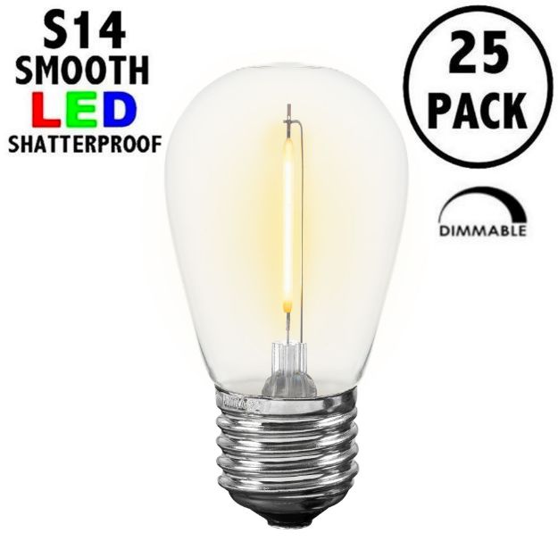 Warm White LED S14 Bulbs with Filament LED - Novelty Lights