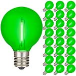 Green - G40 - Plastic Filament LED Replacement Bulbs - 25 Pack