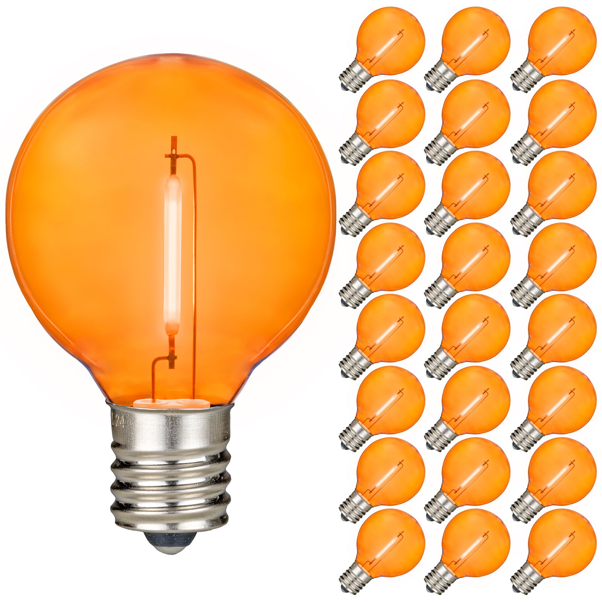 Orange LED G40 plastic Globe Light Bulbs - Novelty Lights Novelty ...