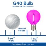 Pink - G40 - Plastic Filament LED Replacement Bulbs - 25 Pack