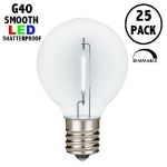 Pure White - G40 - Plastic Filament LED Replacement Bulbs - 25 Pack