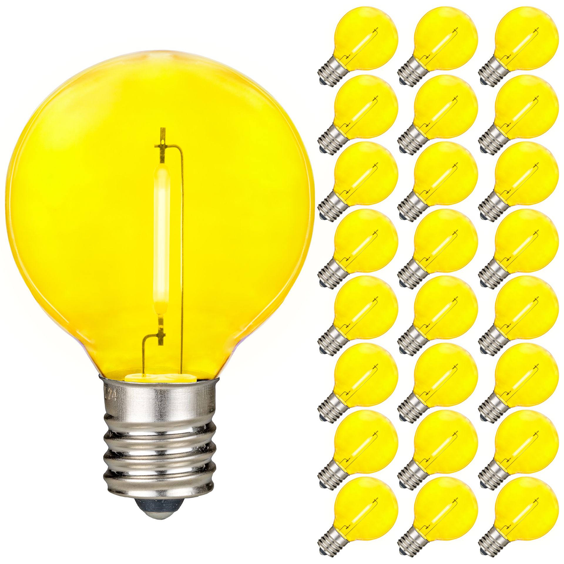 Yellow LED G40 plastic Globe Light Bulbs - Novelty Lights Novelty ...