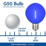 Blue LED G50 Plastic Filament LED Globe Bulbs - 25pk