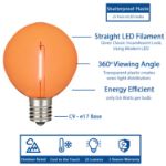 Orange LED G50 Plastic Filament LED Globe Bulbs - 25pk