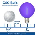 Purple LED G50 Plastic Filament LED Globe Bulbs - 25pk