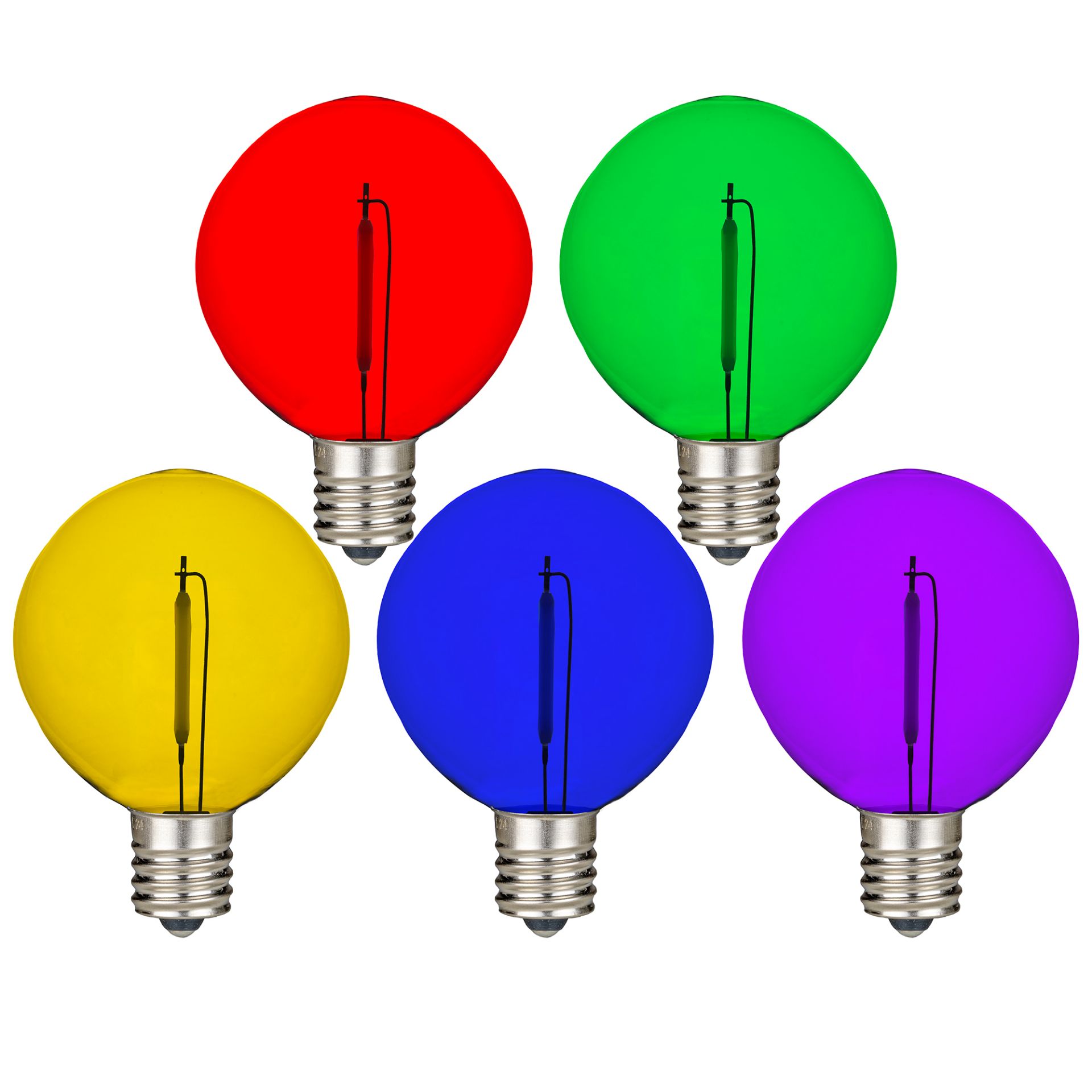 Rainbow Color LED G50 Plastic Filament Globe Bulbs - Novelty ...