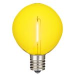 Yellow LED G50 Plastic Filament LED Globe Bulbs - 25pk