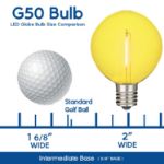 Yellow LED G50 Plastic Filament LED Globe Bulbs - 25pk