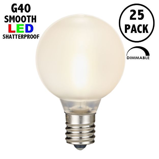 Frosted White - G40 - Plastic Filament LED Replacement Bulbs - 25 Pack