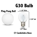 Pure White - G30 - LED Filament Plastic Globe Bulbs - 25 Pack