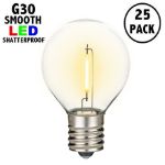 Warm White - G30 - LED Filament Plastic Globe Bulbs - 25 Pack