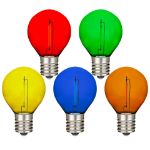 Multi - G30 - LED Filament Plastic Globe Bulbs - 25 Pack