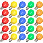 Multi - G30 - LED Filament Plastic Globe Bulbs - 25 Pack