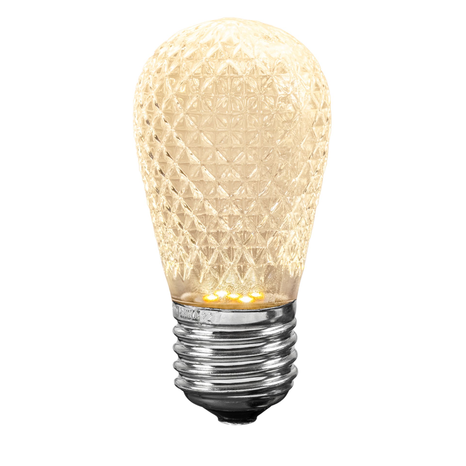 Warm white bulbs illuminated