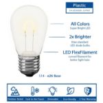 Warm White S14 U-Shaped LED Plastic Flex Filament Replacement Bulbs 25 Pack