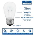 Pure White S14 U-Shaped LED Plastic Flex Filament Replacement Bulbs 25 Pack