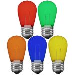 Multi Colored S14 U-Shaped LED Plastic Flex Filament Replacement Bulbs 25 Pack