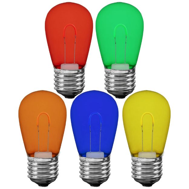LED Plastic Flex Filament Multi Colored S14 Replacement Christmas ...