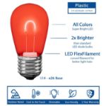 Multi Colored S14 U-Shaped LED Plastic Flex Filament Replacement Bulbs 25 Pack
