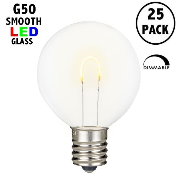 Warm White G50 U-Shaped LED Glass Flex Filament Replacement Bulbs 25 Pack