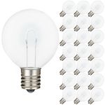 Pure White G50 U-Shaped LED Plastic Flex Filament Replacement Bulbs 25 Pack