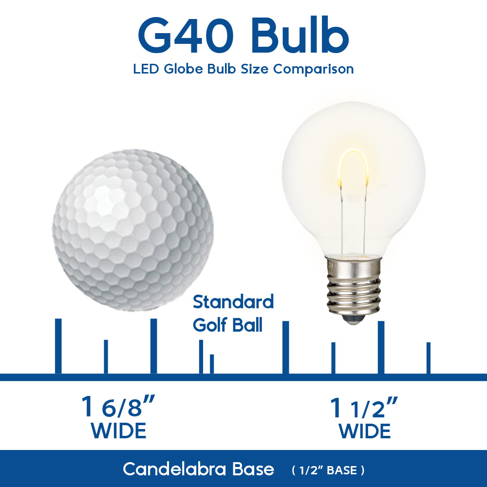 25 Pack LED G40 Plastic Filament Outdoor Globe Replacement Bulbs, Warm White - Bild 50 von 52