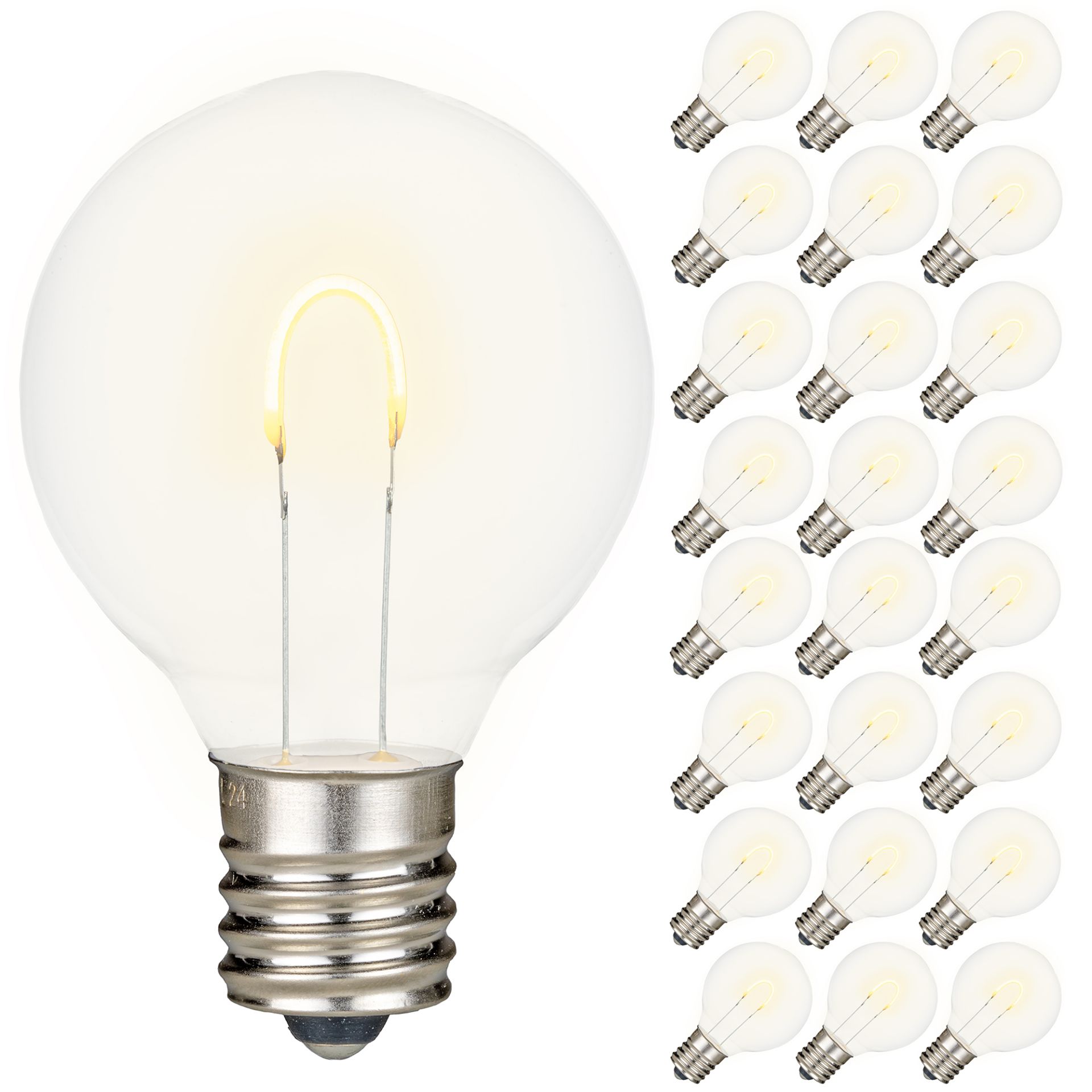 25 Pack LED G40 Plastic Filament Outdoor Globe Replacement Bulbs, Warm White - Bild 49 von 52