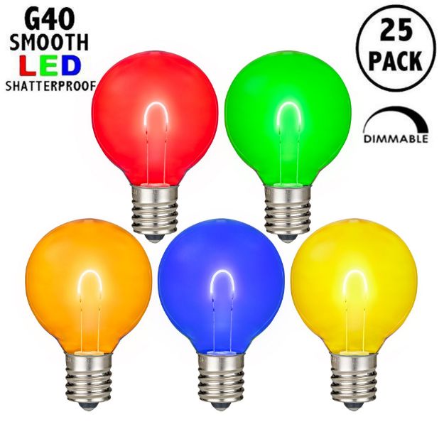 LED Plastic Flex Filament Multi Colored G40 Replacement Christmas
