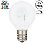 Pure White G40 U-Shaped LED Plastic Flex Filament Replacement Bulbs 25 Pack
