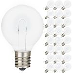 Pure White G40 U-Shaped LED Plastic Flex Filament Replacement Bulbs 25 Pack