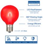 Red/White/Blue G40 U-Shaped LED Plastic Flex Filament Replacement Bulbs 25 Pack