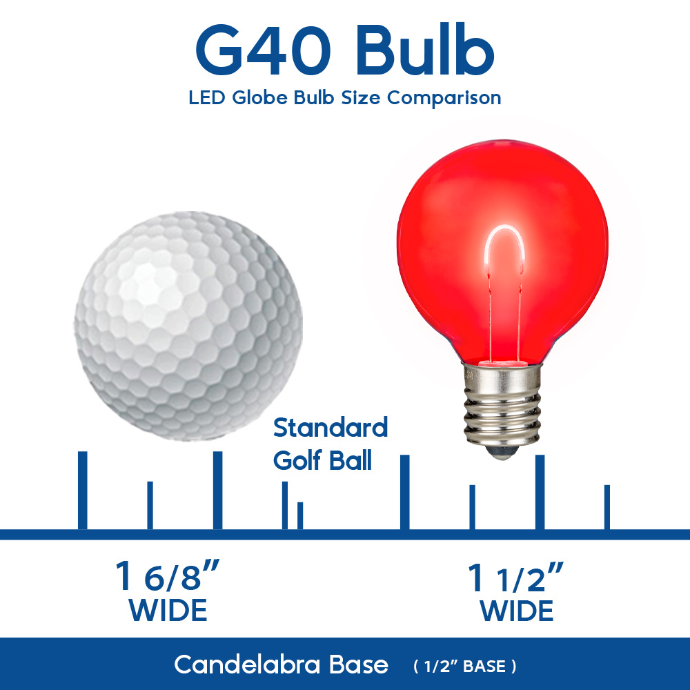 25 Pack LED G40 Plastic Filament Outdoor Globe Replacement Bulbs, Warm White - Bild 42 von 52